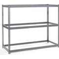 Global Equipment Wide Span Rack 72Wx15Dx60H, 3 Shelves No Deck 900 Lb Cap. Per Level, Gray 716620
